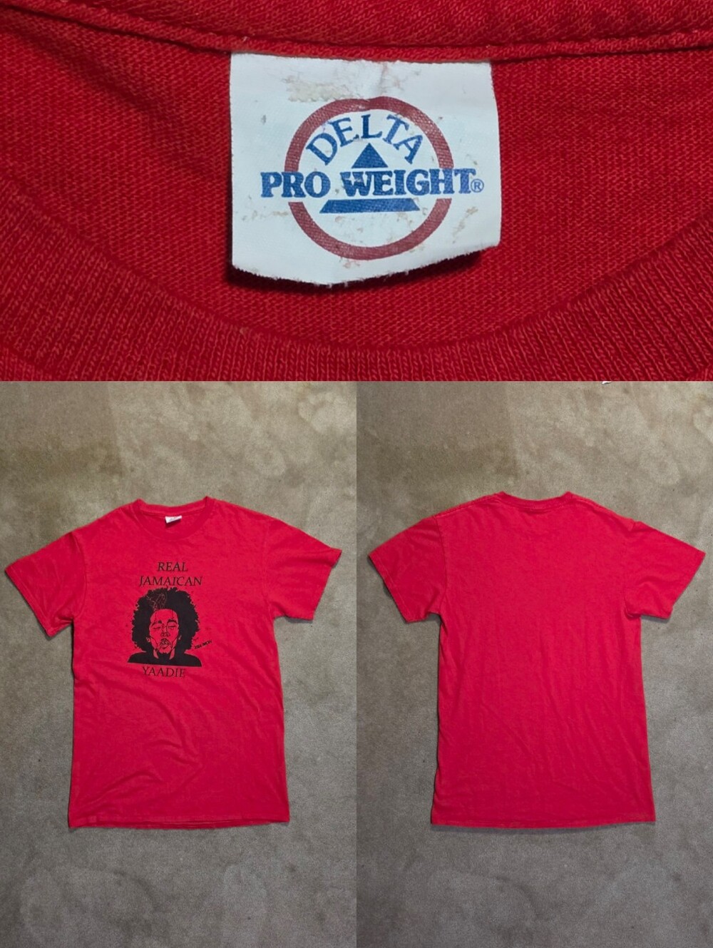 Men's Red Real Jamaican Yaadie Tee Sz Sm